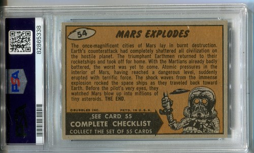 1962 Mars Attacks #54 Mars Explodes PSA 5 EX - Picture 2 of 2