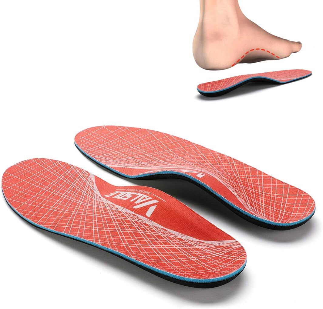 Valsole Orthotic Insoles High Arch Foot Support Medical Functional Insoles  Red