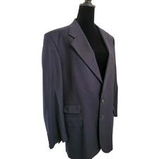 Vtg 80s 90s AQUASCUTUM OF LONDON XL Men's Navy Blue Suit Blazer Coat Wool 44L