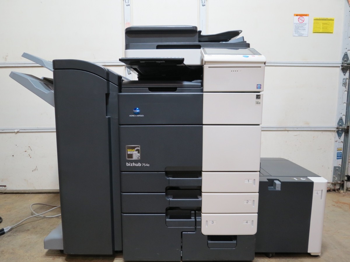 Konica Minolta Bizhub 754e - Finisher w/ Stapler/Hole Punch; Large