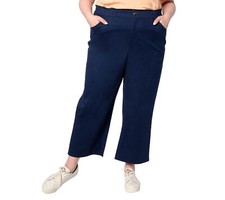 Denim  Co. EasyWear Twill Cropped Pull-On Pants with Pockets Navy