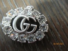 GUCCI  ZIP PULL  charm   SILVER  tone,  CLEAR CRYSTALS 1  1/4 INCH THIS IS FOR 1