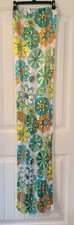 Vintage Retro Floral Scarf Made In Korea 12"x63"