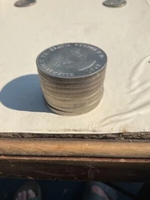 1965 Elizabeth I & CHURCHILL commerative circulated crowns LOT OF 9 CLEAN