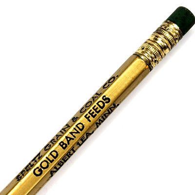 c1950s Albert Lea, MN Speltz Grain & Coal Gold Band Feeds Advertising Pencil G37