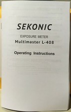 Sekonic Zoom Master L-408 Owner  s Operating Manual Instructions