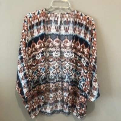 Willow & Clay Women's Blue/Brown Cardigan Sz M/L (E1657) - Image 1 of 4
