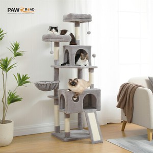 PAWZ Road 64" Cat Tree Tower Condo House Scratching Post pour les grands jouets de lit de chats