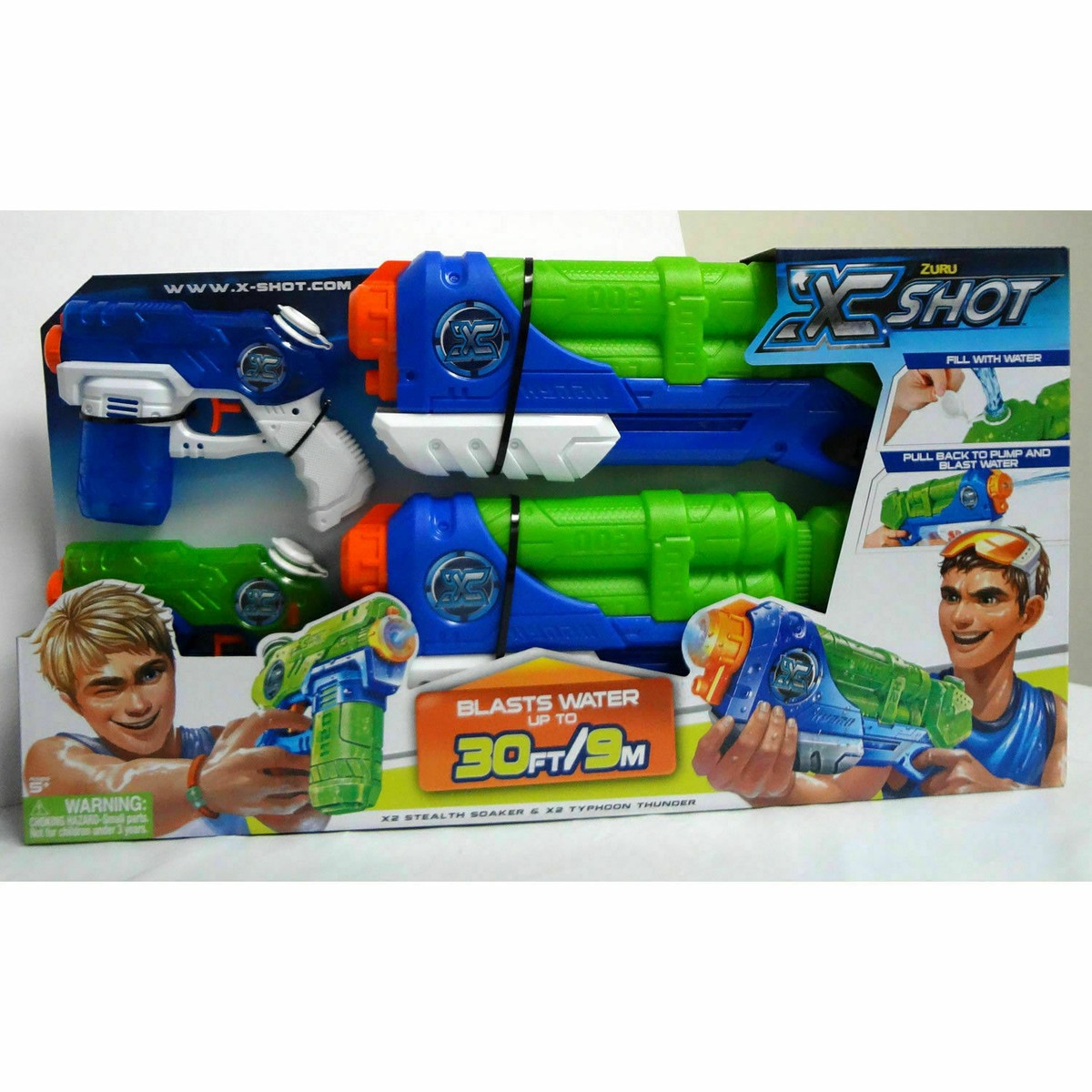 X-Shot Water Guns Blaster Launcher Set 2 Stealth Soaker & 2