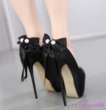 Womens Party Clubwear Round Toe Platform Super High Heel Stilettos Pumps Shoes