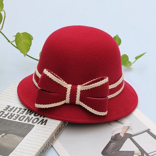 Fascinator Hat Bowler Hat Bucket Wool Crushable Vintage Flower Cloche Round Hats - Picture 45 of 93