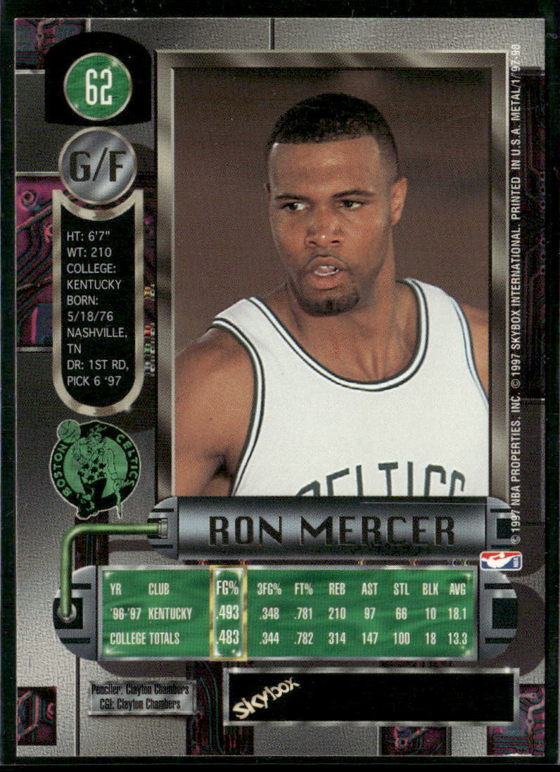 1997-98 Metal Universe #62 Ron Mercer | eBay