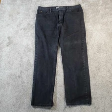Lee 40x30 Men's Regular Fit Straight Leg Jeans Black Pants