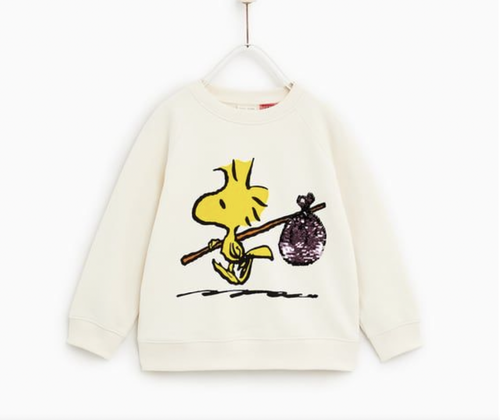 Zara Kids' WOODSTOCK Peanuts Sequin 
