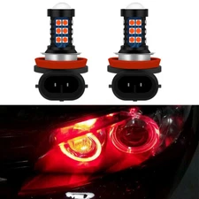 2Pack Bright Red H8 LED Light Bulbs Angel Eyes Halo Ring For BMW E92 E91 E60