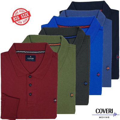 Herren Poloshirt Langarm Baumwolle leicht Übergrößen BEZÜGE 3XL 4XL 5XL 6XL