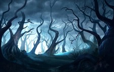 7x5ft Halloween Horror Night Forest Dead Trees Vinyl Backdrop Photo Background