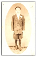 Antique Early 1910s - Well Dressed Boy - Real Photo Postcard *RPPC* (UnPosted)