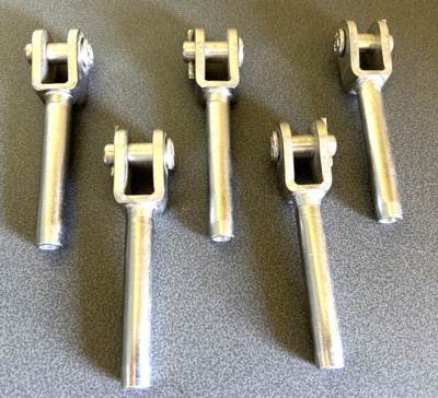 5 Stück Gabel-Walzterminal Edelstahl  Augterminal Terminal