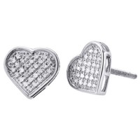 Herz Form Diamant Nieten .925 Sterlingsilber Weiß Finish Ohrringe 0.25 Karat