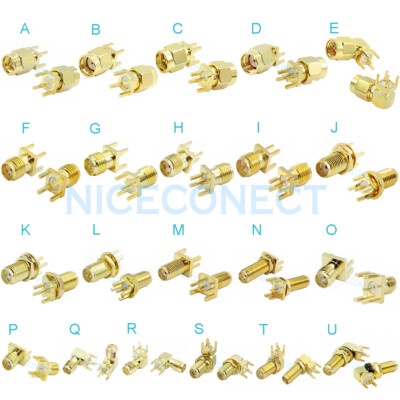 10-50x SMA RP-SMA Female Male Lot Connector PCB End Launch Thru Hole Panel Mount