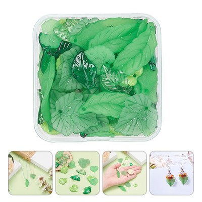  2 Boxes Green Earrings Leaf Pendant Jewelry Accessories Making Materials