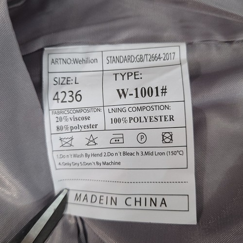 Wehilion Men's Formal Vest Button Front Sleeveless Gray Size L - Picture 8 of 11