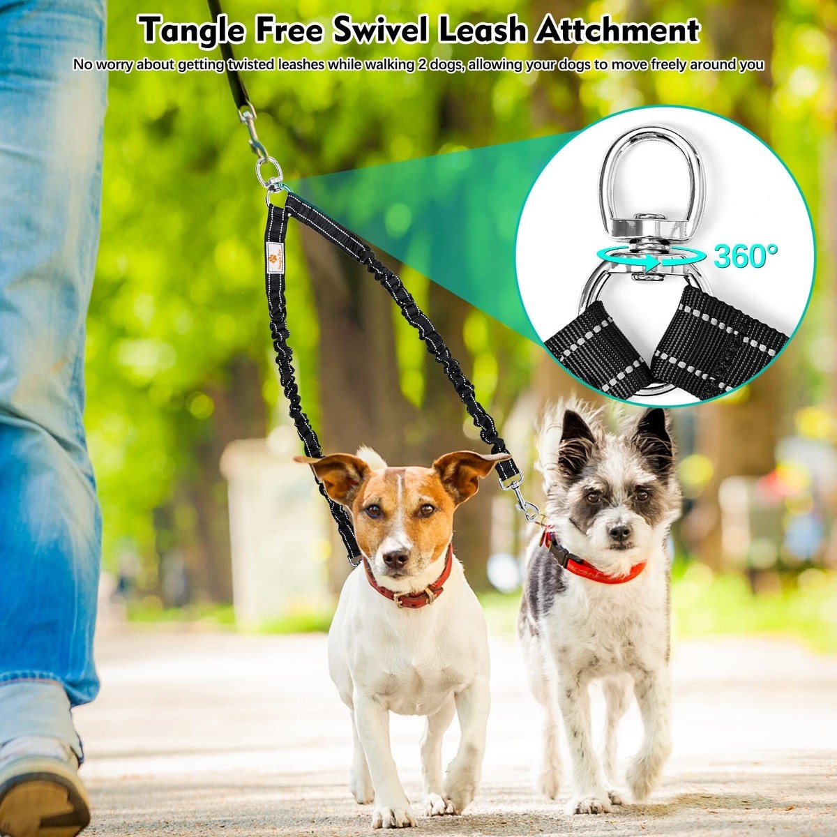 Dual Leash For Dogs No Tangle Double Dog Leash For Two Dogs