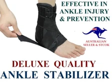 DELUXE QUALITY ANKLE STABILIZER SUPPORT BRACE SPRAIN INSTABLITY