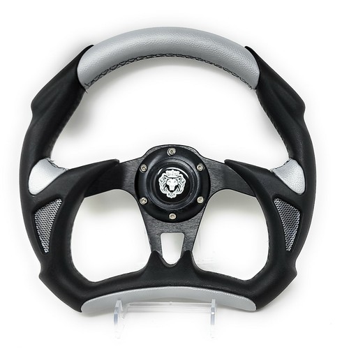 EZ-GO TXT RXV Golf Cart Black Silver Steering Wheel with Hub Adapter 3 Spoke - Foto 2 di 6
