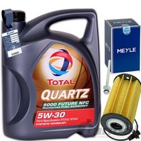 Meyle ÖLfilter+Total 5W30 ÖL Passend FüR Ford C MAX Focus 2 3 Fiesta 5 Fusion