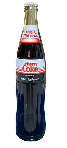 VTG 1985 Cherry Coke Sealed Full Original Unopened Glass Coca Cola 16 oz Bottle
