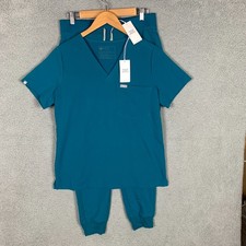 Figs Catarina Top  Zamora 2.0 Jogger Pant Womens M/S Blue Medical Scrub Set NWT