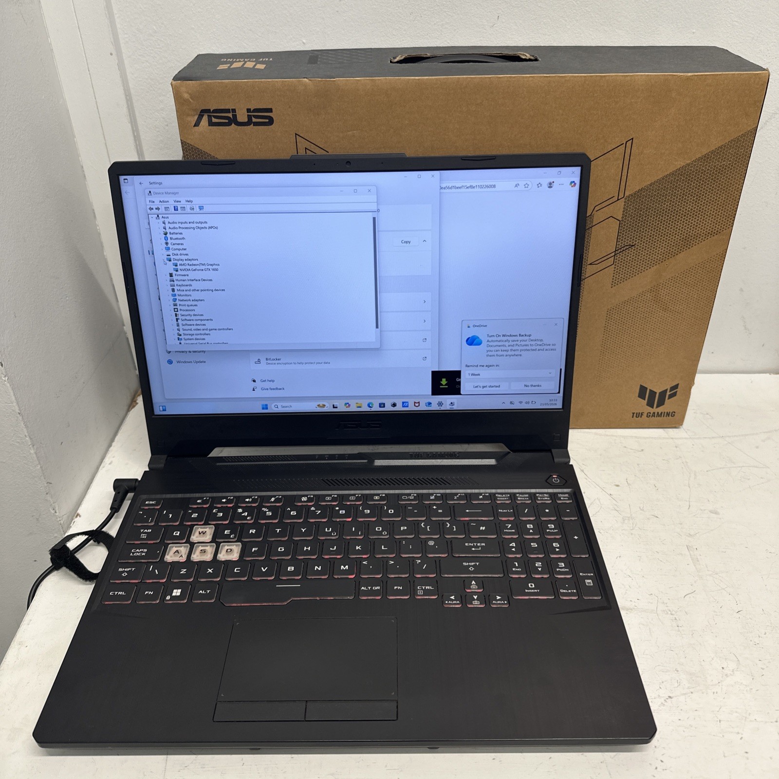 ASUS TUF A15 15.6"" 144Hz Gaming Laptop AMD Ryzen 5 4600h 8GB 512GB RTX 1650 (o4s