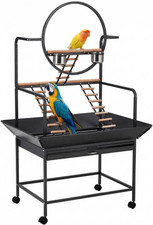66' H Inch Birdcage Stand Play Center, Bird Playstand with Perches and Ladders,