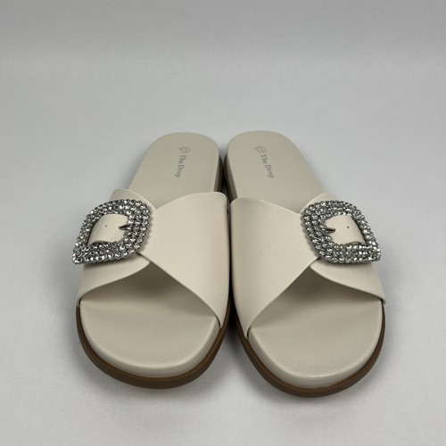 The Drop Agnes Ivory Flat Buckle Sandal, Size US 7.5 *NEW* - Picture 3 of 6
