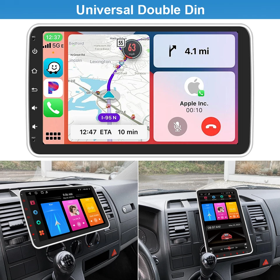 10.1" 2Din Android 15 Car Stereo Radio Carplay HeadUnit GPS Navi Player 64GB CAM - Image 2 of 4