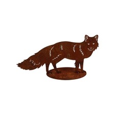 Rost Gartenfigur Fuchs in zwei Größen Edelrost Gartendeko Deko Metall Dekofigur 