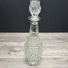 Vintage Anchor Hocking Wexford Crystal Wine Decanter Bottle