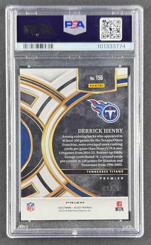 Derrick Henry 2023 Panini Select Tie-Dye Prizm /25 Premier Level #156 PSA 10 - Bild 2 von 3