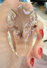 VTG Steuben Ram Hand Cooler Paperweight Crystal Glass W/Box