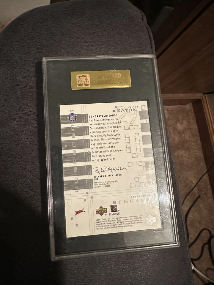 2000 UD Graded UD Rookie /250 Curtis Keaton #156 Rookie Auto RC - Image 2 of 2