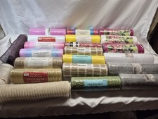 P18 Huge Lot of 19 Deco Mesh Poly Ribbon Craft New Glitter 3 openned rolls