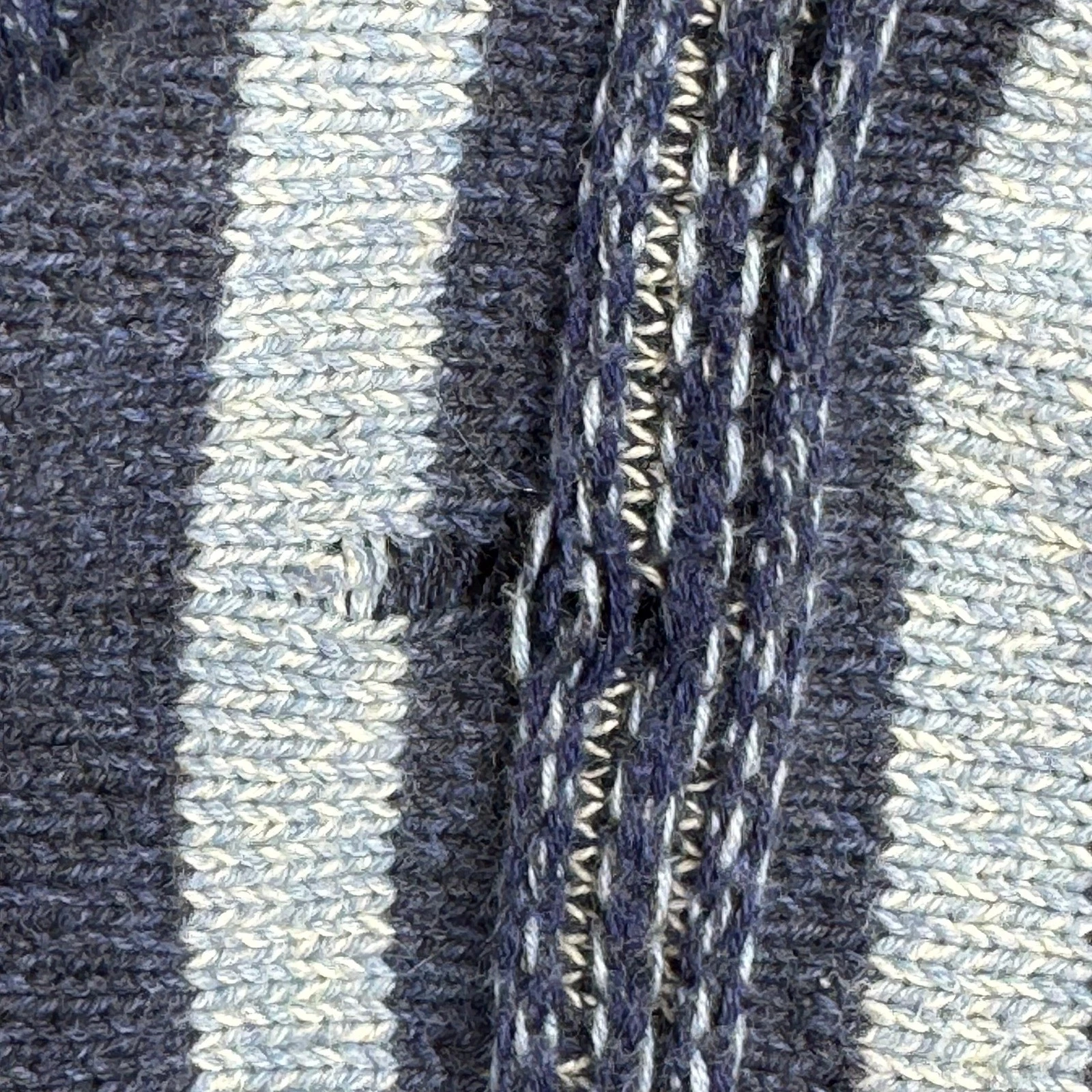 American Eagle Mens Blue Striped Baja Hoodie Knit Cotton Sweater Size M YEAR2014 image 5