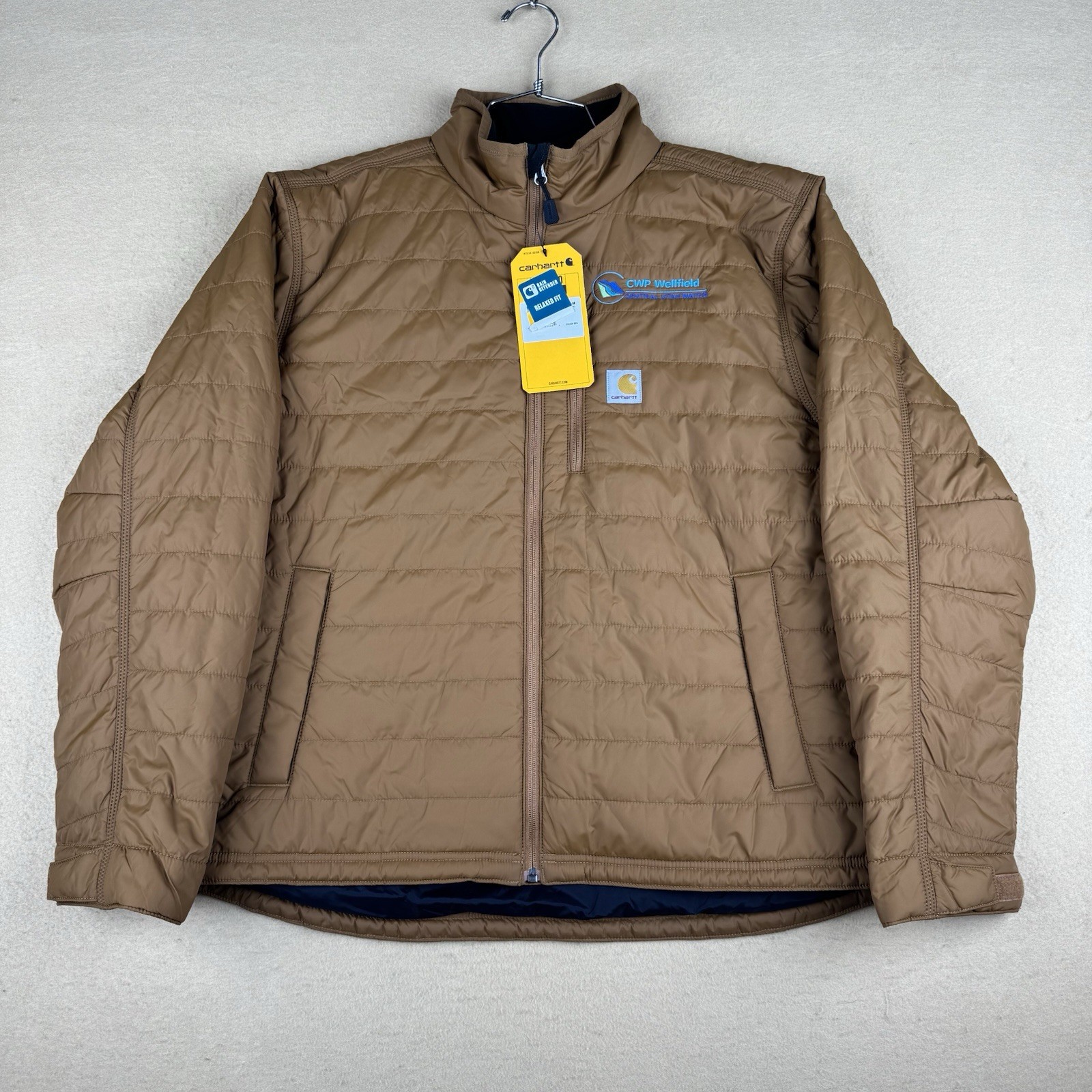 Carhartt Rain Defender Insulated Puffer Jacket Mens Large Brown OJ2208-M