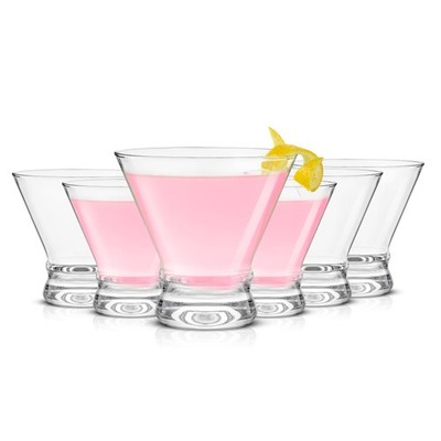 JoyJolt Afina Stemless Martini Glasses Set of 6, 8.5oz Liquor Drinking Glasse...