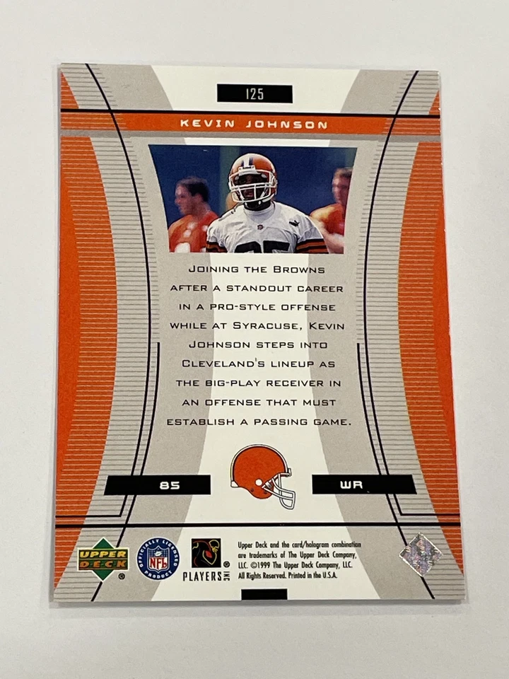1999 Upper Deck Black Diamond Football #125 - Kevin Johnson RC - Browns - Image 2 of 2