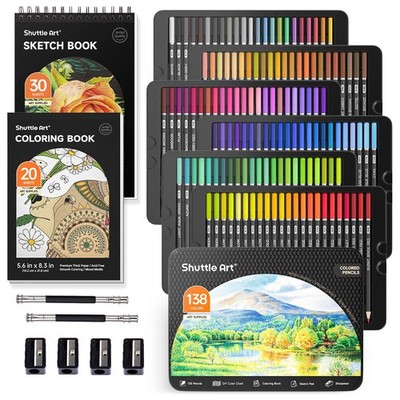 Malset 138 Farbstifte mit 2 Malbuechern Buntstifte Zeichnen Kinder Geschenk