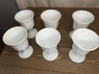 Set of 6 Vintage White Milk Glass Grape Vine Goblets Raised Pattern Stemware — photo 2