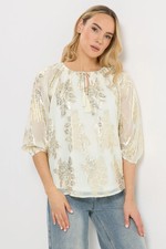LTS Tall Women's Metallic Chiffon Blouse